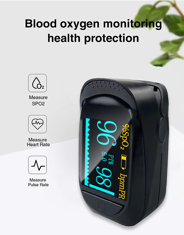 Portable Fingertip Pulse Oximeter OEM Support blood oxygen measurement For Sale